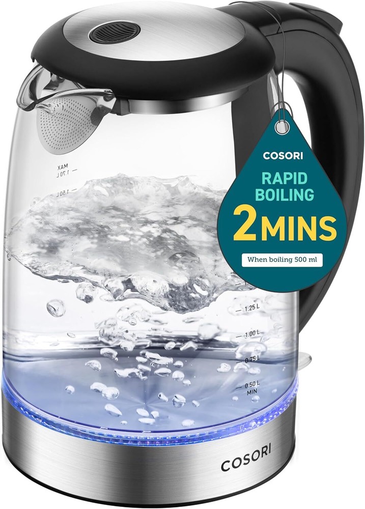 Electric Kettle, No Plastic Filter & Spout,Stainless Steel Inner Lid,Tea Kettle