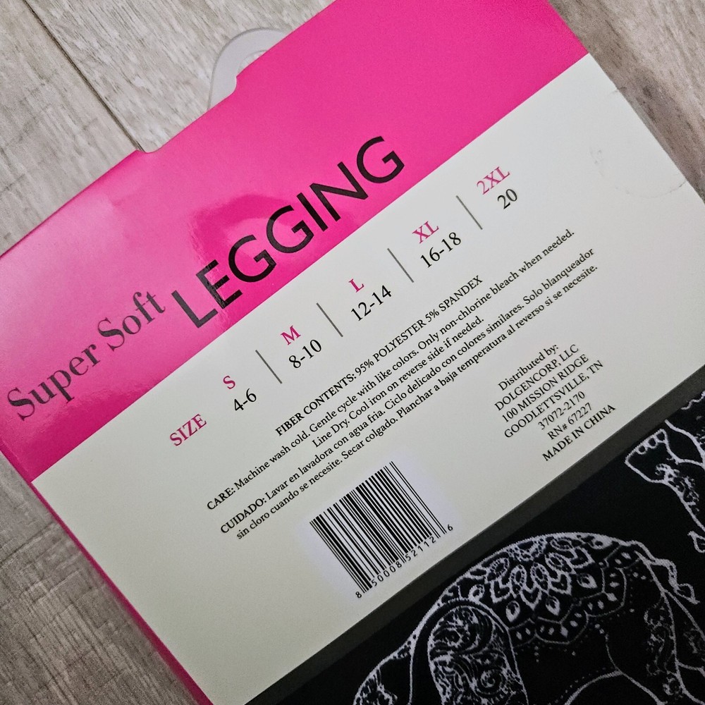 MEDIUM 8-10 Super Soft Legging Elephant Aztec Print Comfort Stretch