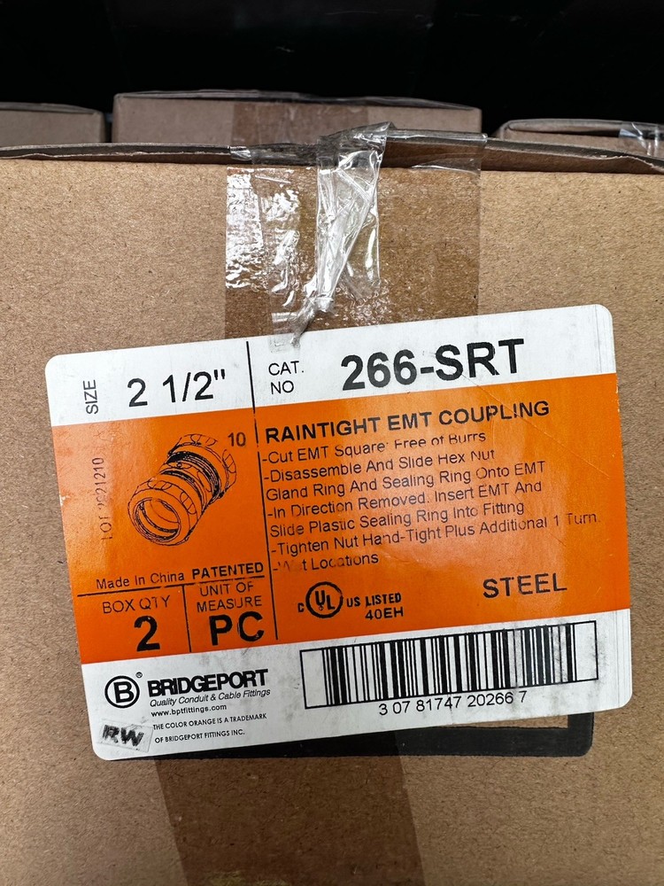 BPT Raintight Compression Type Coupling EMT Steel 2-1/2" 266-SRT 2 PC