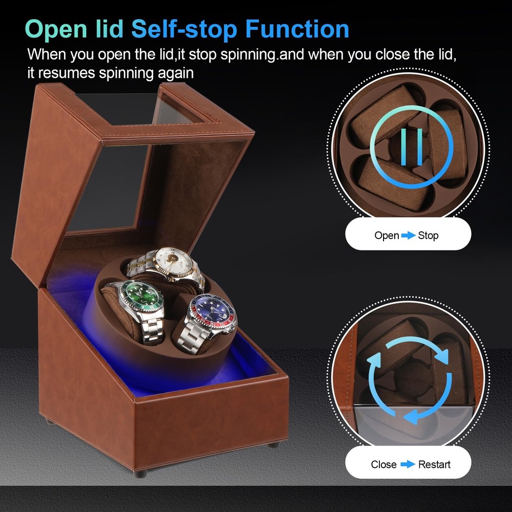 J&T Technology Watch Winder for Automatic Watches,Automatic Brown
