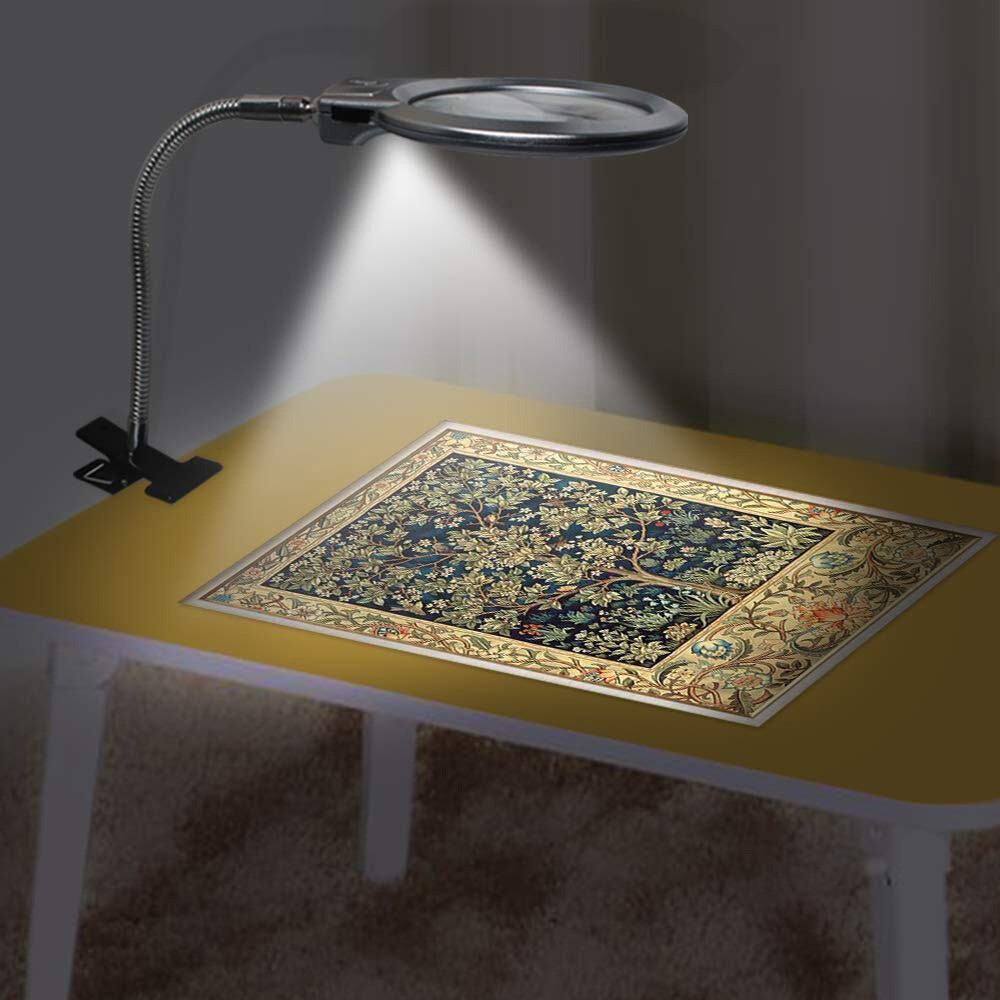 Double LED Magnifying Glass for Table Lamp Floor Stand Reading Magnifying Tool