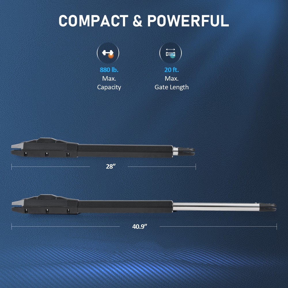 Automatic Single Swing Gate Opener with Remote Controls for 880lb Home Gate