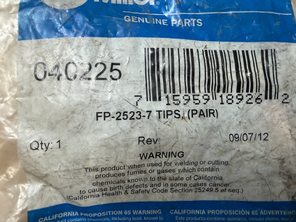 Miller 040225 FP-2523-7 Tips (Pair)