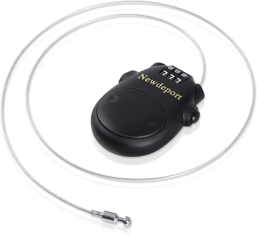 Snowboard Cable Lock: 29.5 Inch Retractable Steel Cable