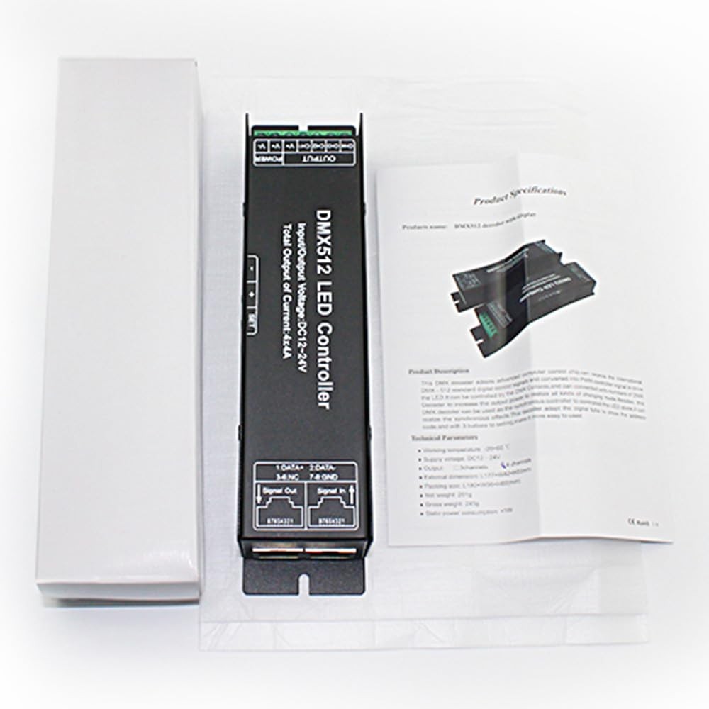 4 Channel 16A RGBW DMX512 Decoder Controller DMX Dimmer stage lighting contro...