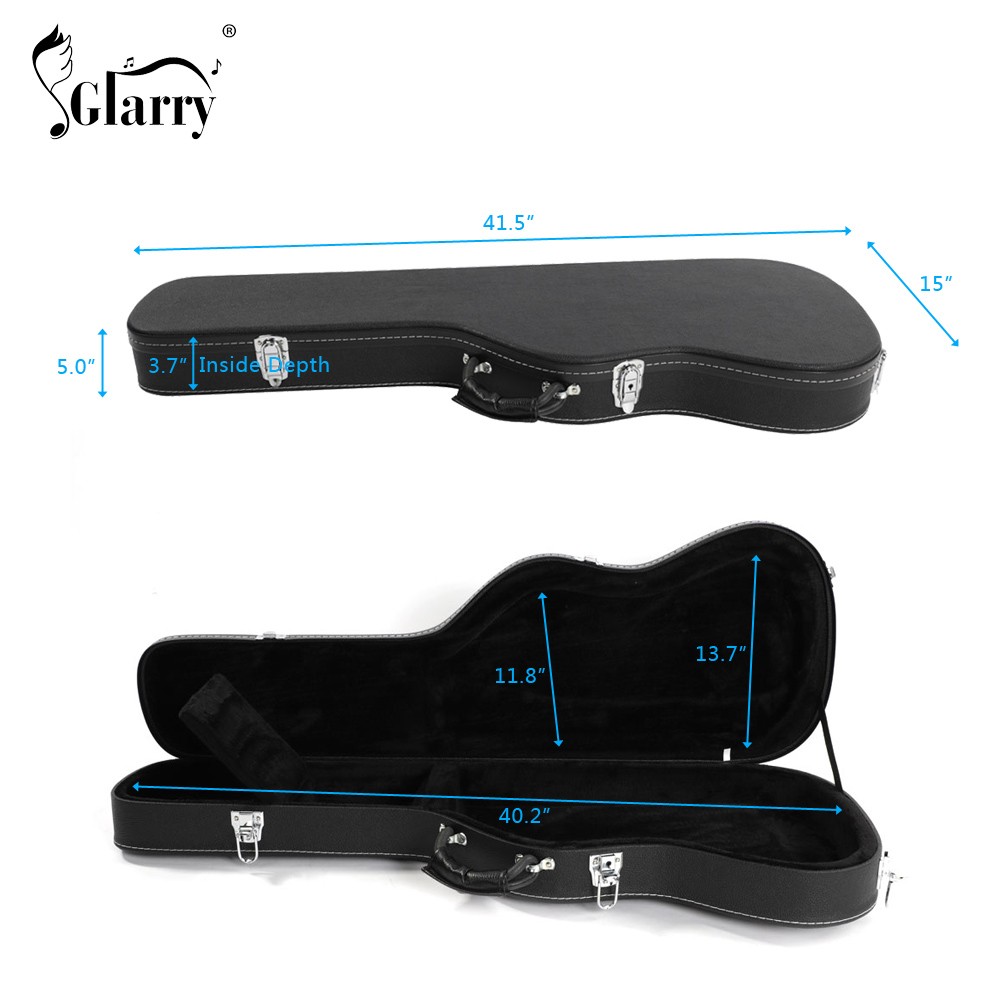 Glarry Artificial Leather Hard Shell Case for ST 39- In Electric Guitar