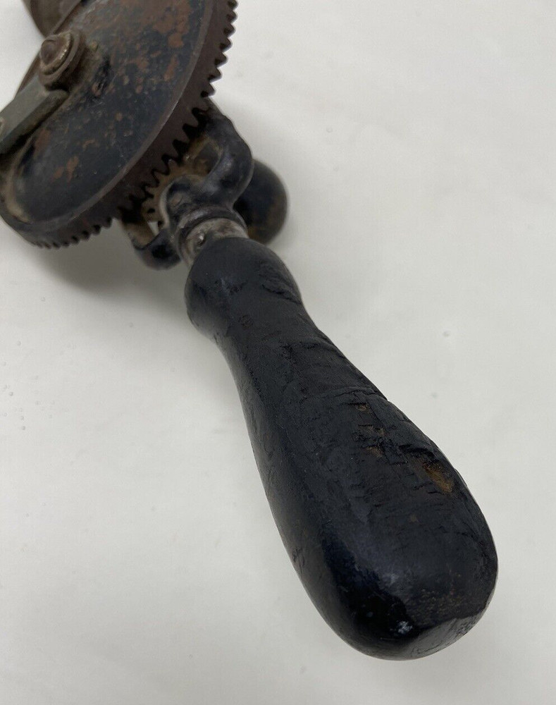 Vintage Stanley No. 624 Hand Drill Wooden Handle