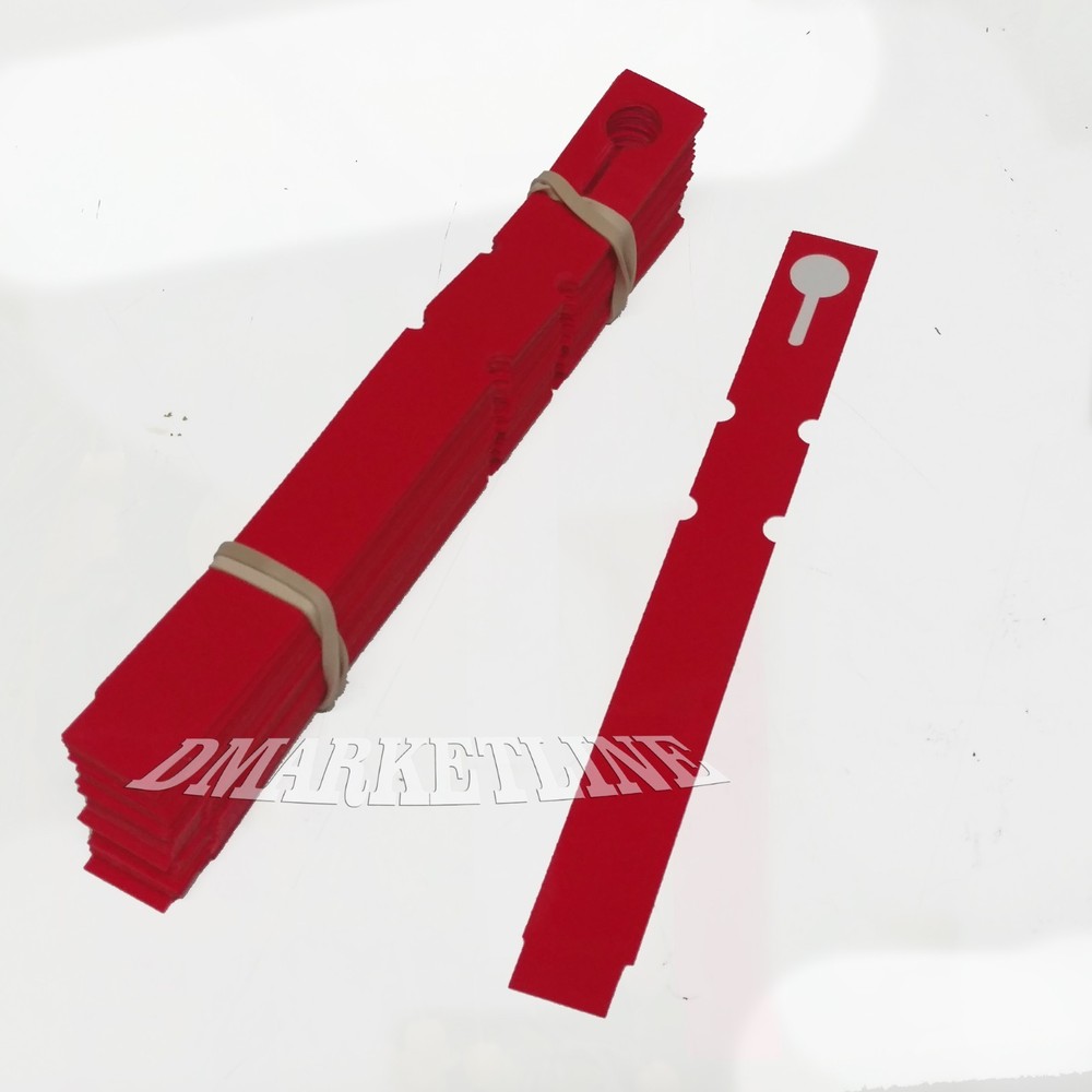 Wrap Around labels plastic thermal plant red labels 7" x 3/4" tree loop.