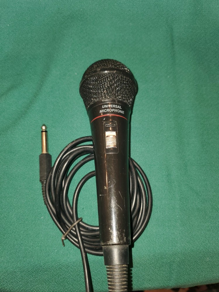 Universal Wired Microphone w/ On/Off Switch & Cable – Black