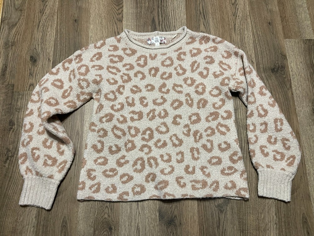 PINK ROSE Sweater, Women's Size Small, Brown, Pullover, Crew Neck