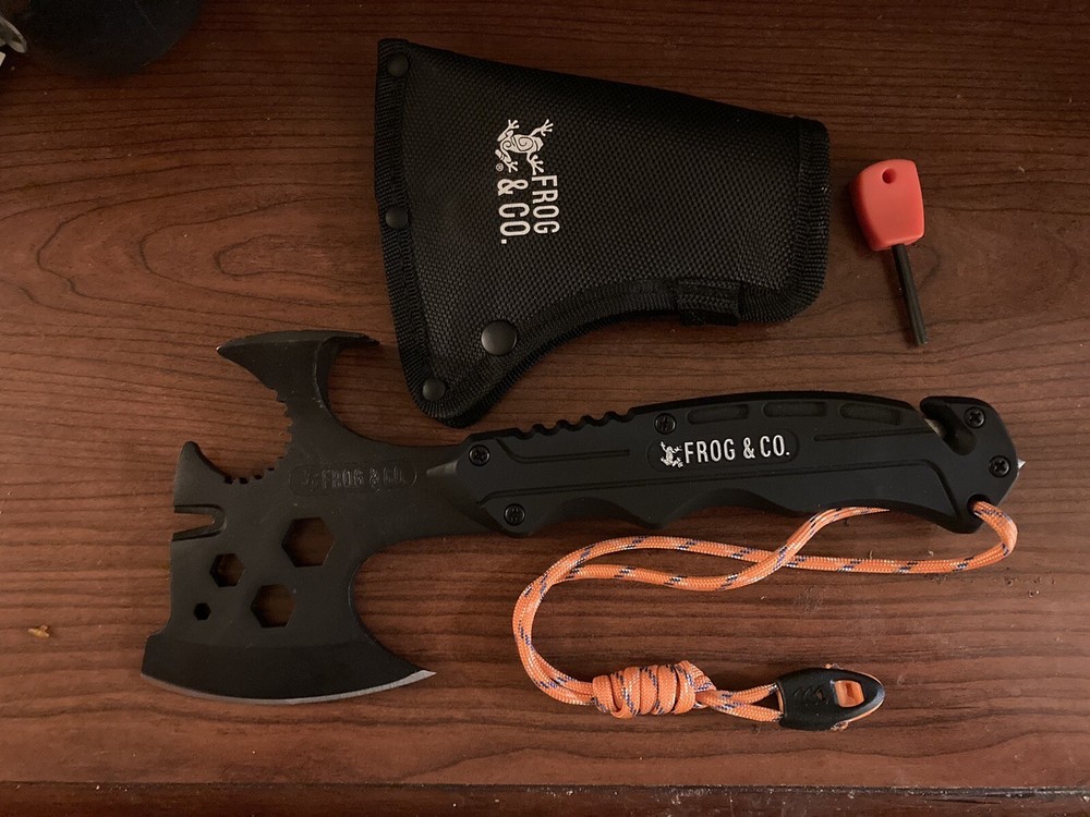 Zombinator™ Frog & Co Survival Hatchet-Multi Tool Axe, Camp Axe, Camping Hatchet