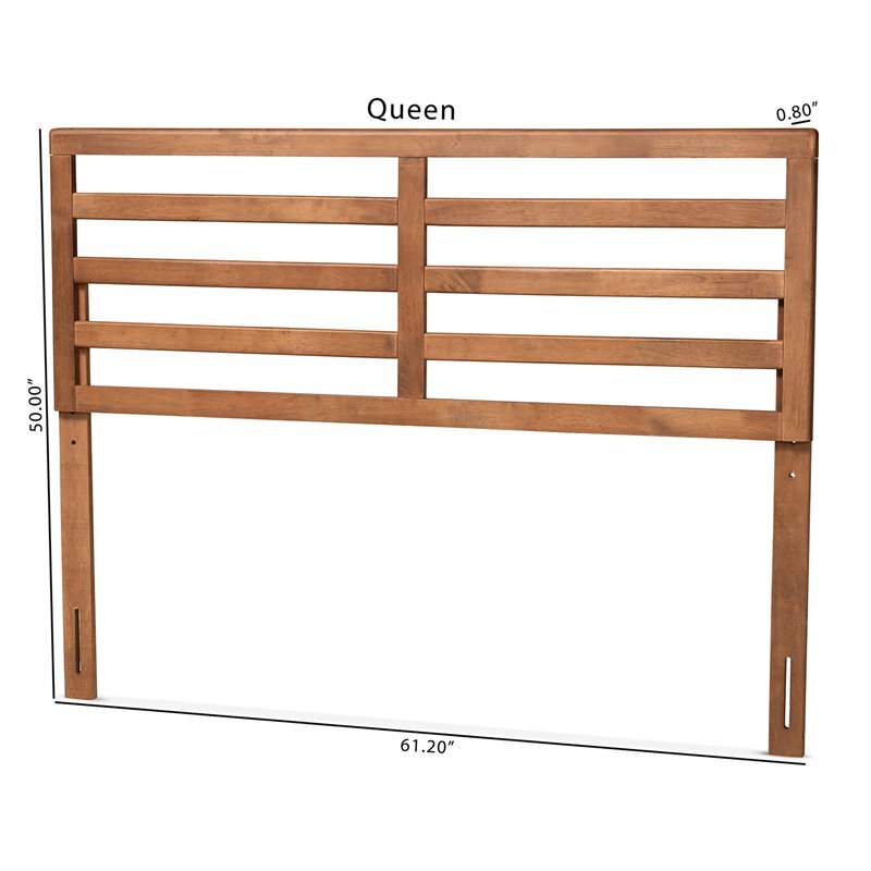 Baxton Studio Akemi Walnut Finished Wood Queen Size Headboard