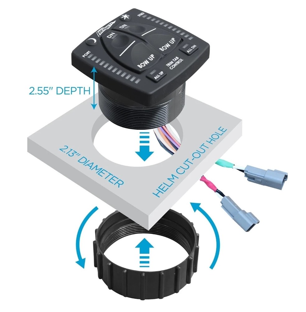 Bennett OBI9000-H Hydraulic Integrated Trim Tab Control with LED Indicator Kit