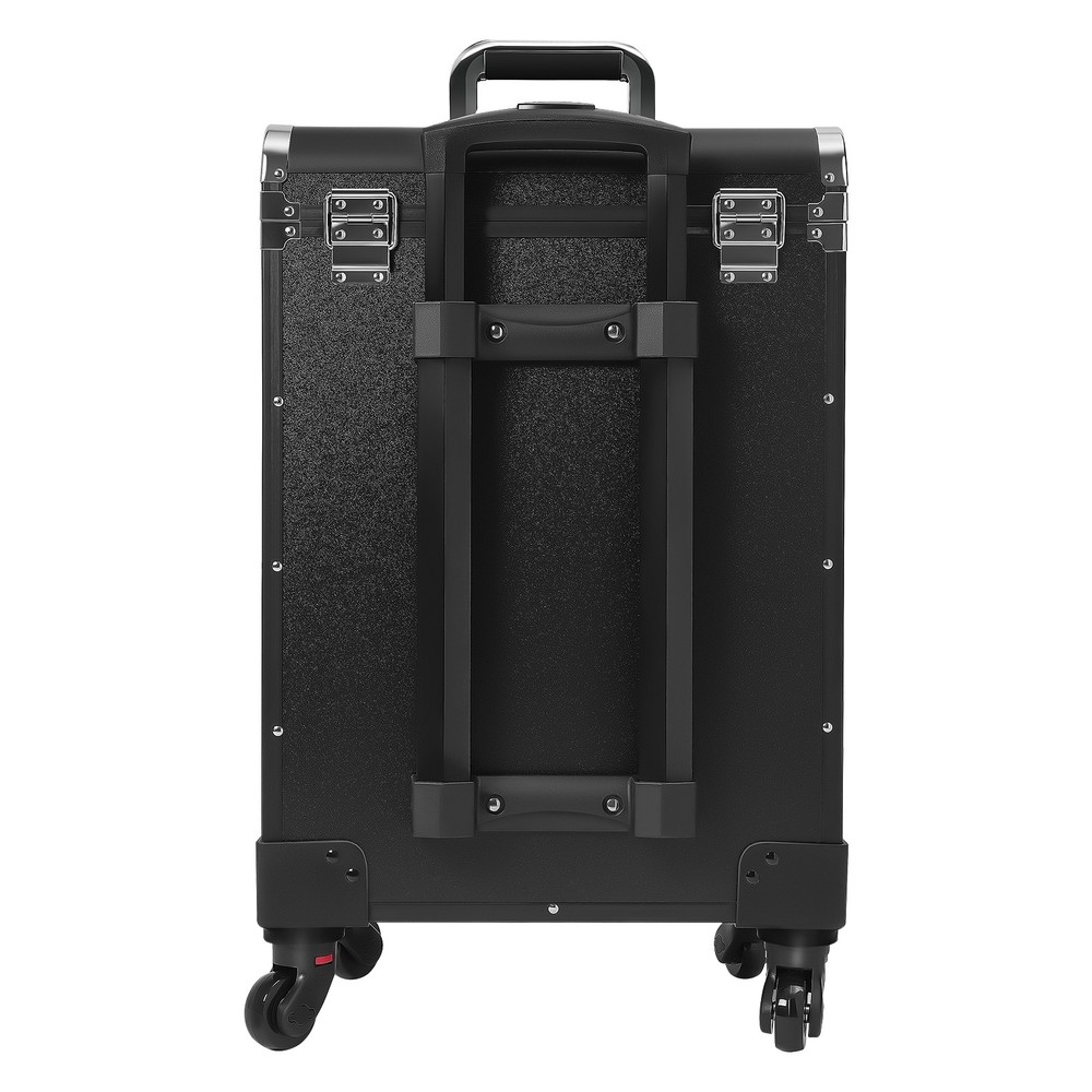 Makeup Train Case Professional Aluminum Rolling Cosmetic Trolley Makeup Storage