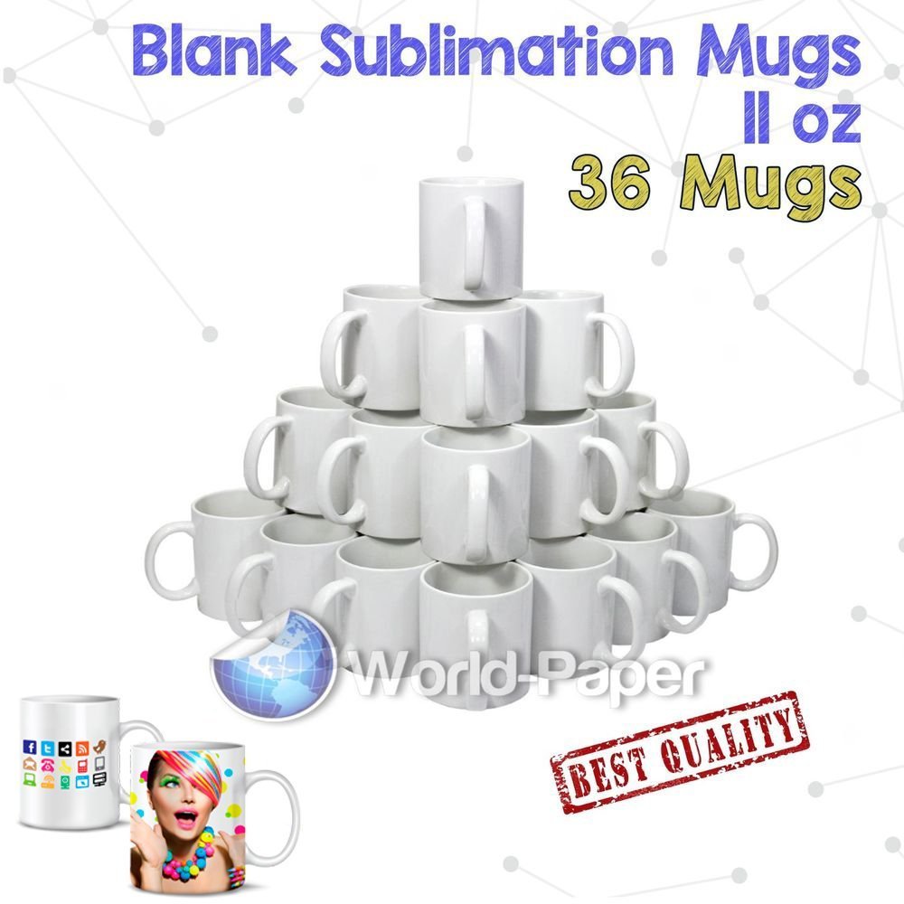 AAA Sublimation Coffee mugs ~ Ceramic ~ Blank 11oz White ~ 12 pack ~