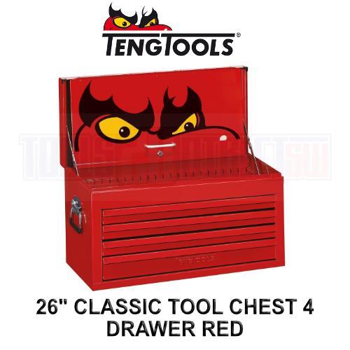Teng Tools 26" Classic Tool Chest 4 Drawer Red TC804EV