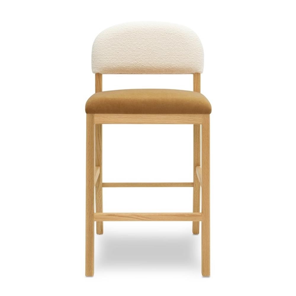 Pemberly Row Transitional Cognac Performance Velvet Counter Stool