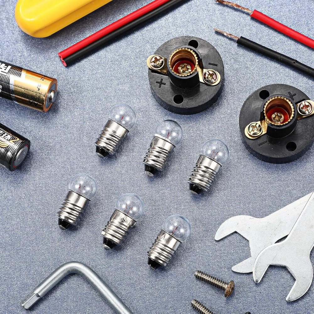 Honoson 30 Pieces E10 Screw Mini Bulbs Warm White Light and E10 Mini Screw Type