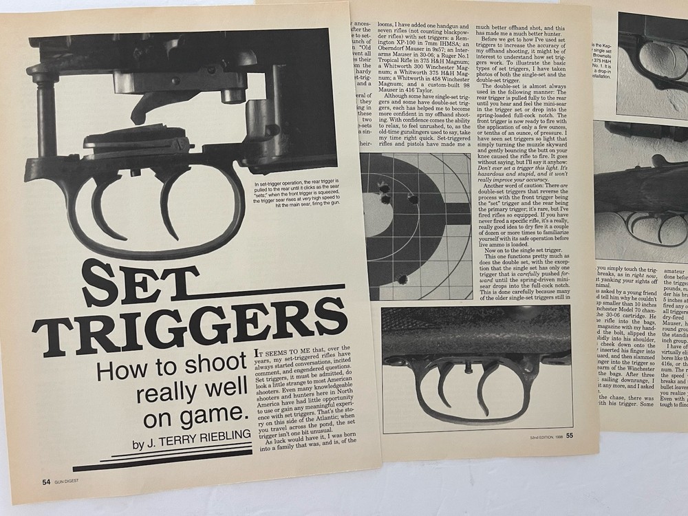 Vintage 1988 Magazine Article/Print Ad Set Trigger Rifles