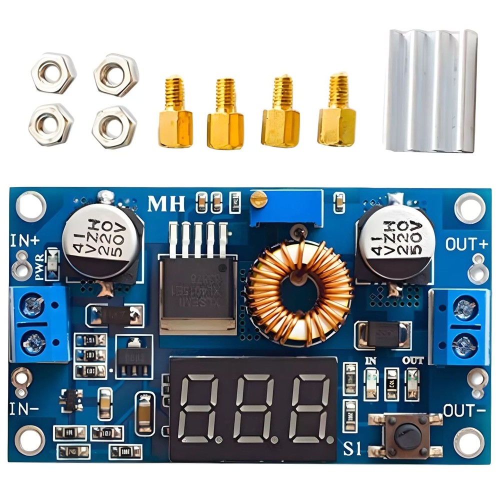 Voltmeter Heatsink Standoffs DC-DC Step Down 5A Adjustable New Range: 0-40V