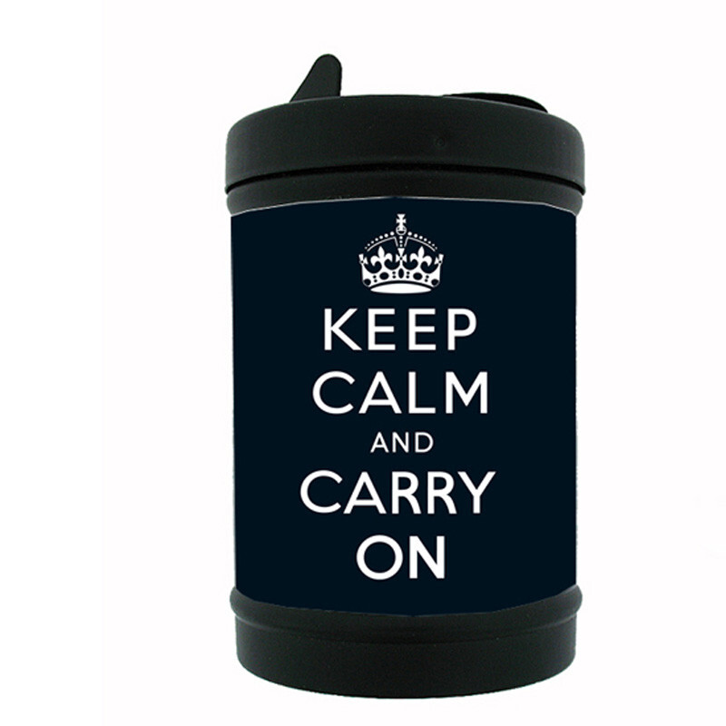 Keep Calm D13 Black Metal Car Ashtray / Mini Trashcan