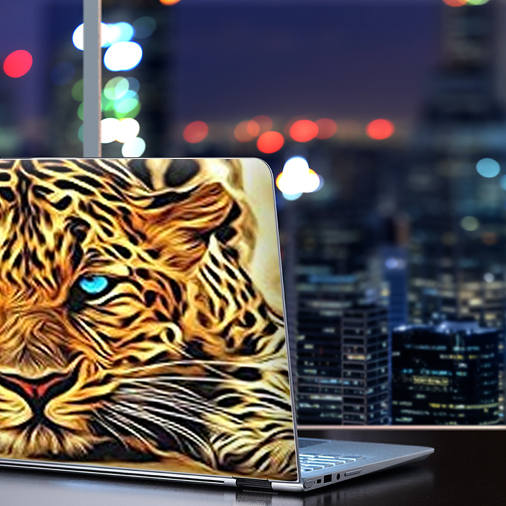 Universal Laptop Skins wrap for 15" - Leopard with Blue Eyes