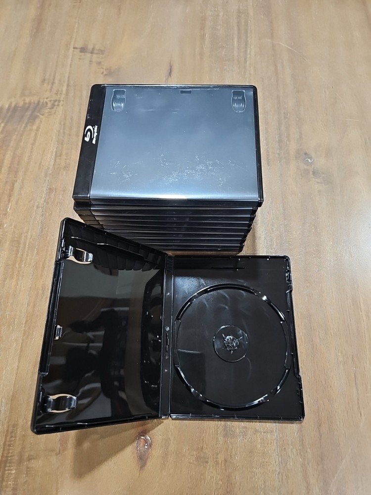 10 Single Square Black Bluray Cases