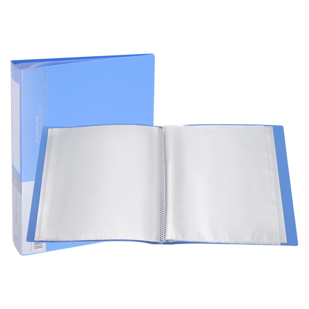 11.6 x 8.3'' Binder with Plastic Sleeve, 80 Pages Sheet Protector, Light Blue