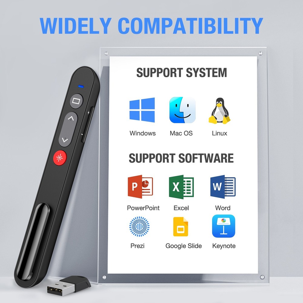 Laser Pointer for Presentations, Wireless Presenter Clicker for PowerPoint Slide