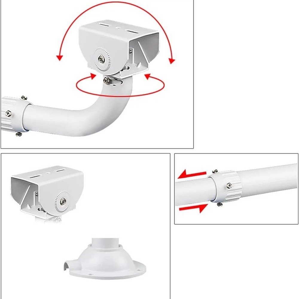 Robust CCTV Security Camera Mount Bracket Adjustable Height for Wall Mount