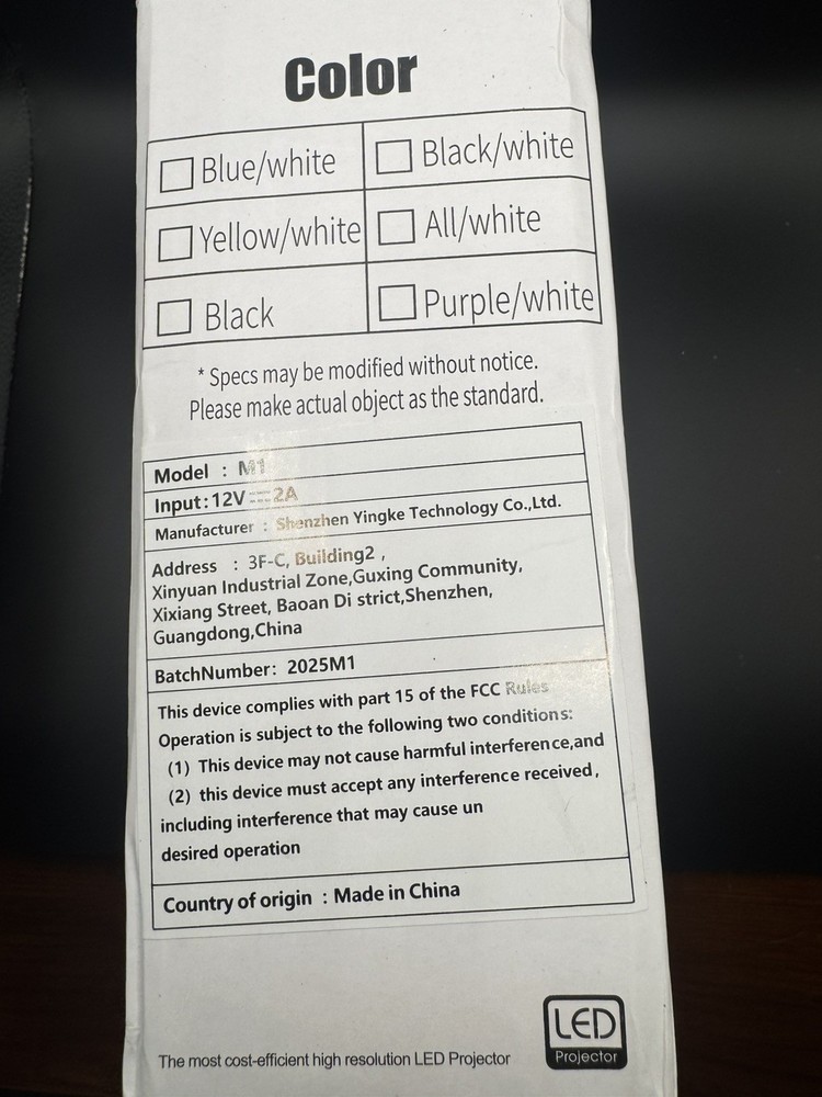 Tested!! New in box NIN Portable mini projector LED micro projector 1080P