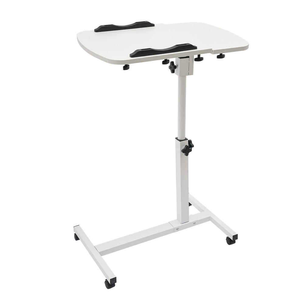 Adjustable Laptop Desk Rolling Notebook Computer Stand Food Tray Bed Sofa Table