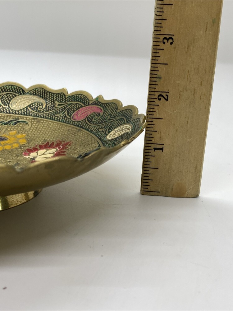 Brass Painted Floral Bowl