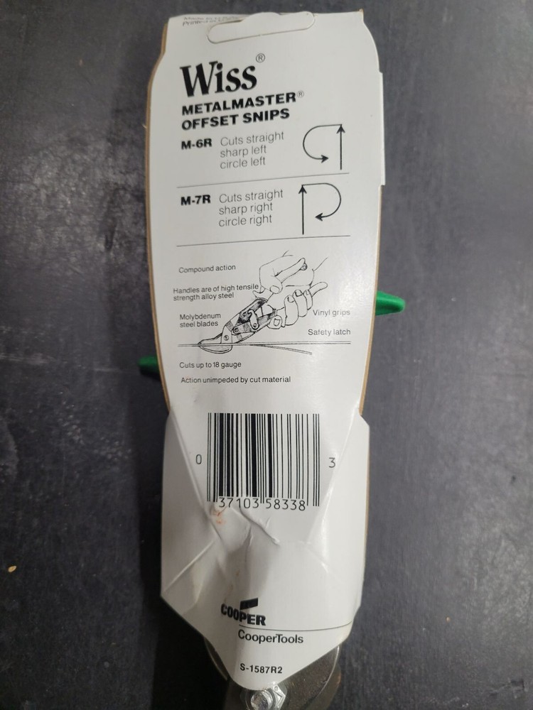 WISS M7R PRO SERIES METALMASTER COMPOUND ACTION OFFSET SNIPS