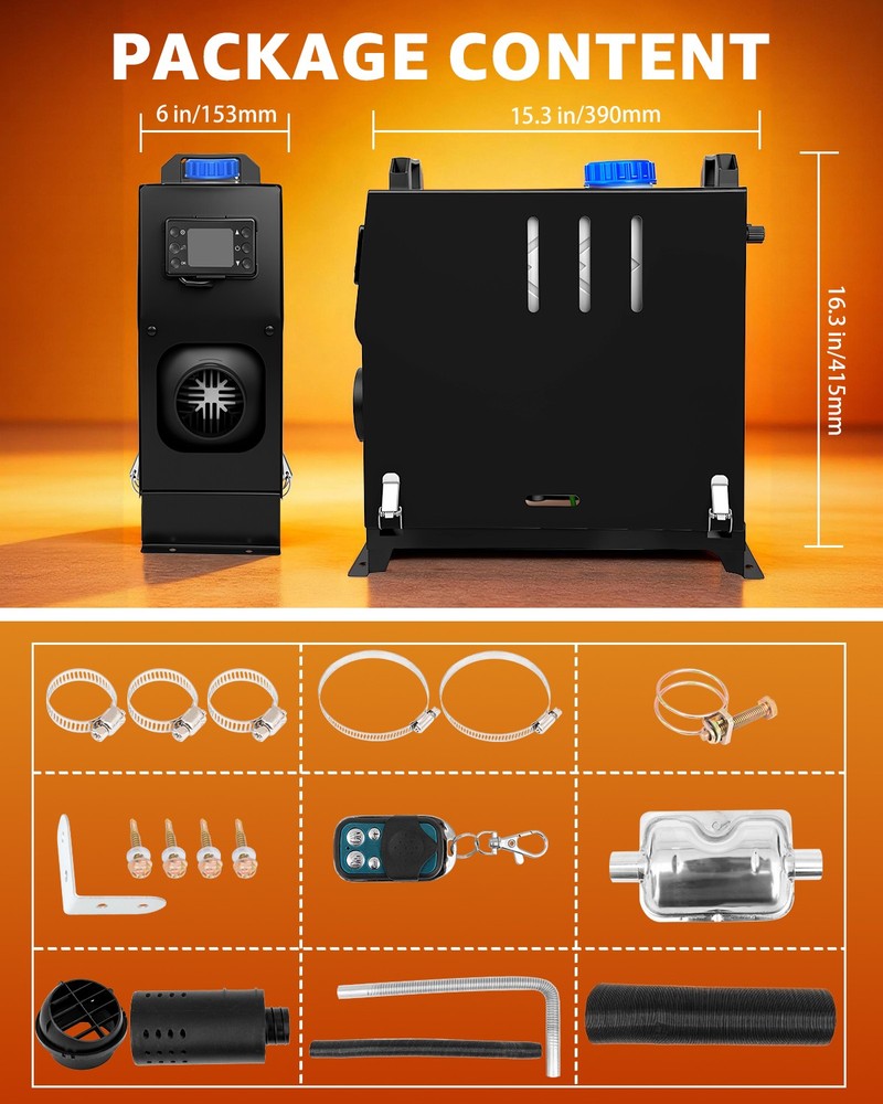 12V 24V 8KW Air Diesel Heater Night Parking Upgrade LCD For RV