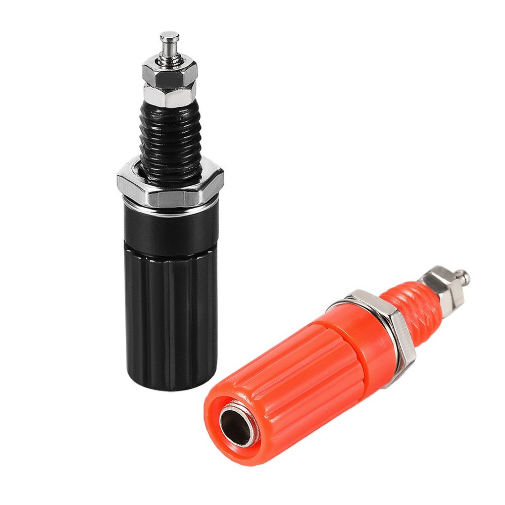 2 Pairs Binding Post M8 Thread Amplifier Connector Banana Plug Jack Socket