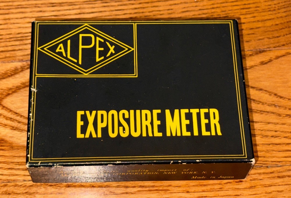 Vintage Alpex Hand Held Exposure light Meter In Box With Paperwork