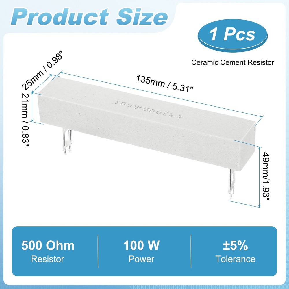 500 Ohm Ceramic Cement Resistor, 100W Wirewound Cement Resistor