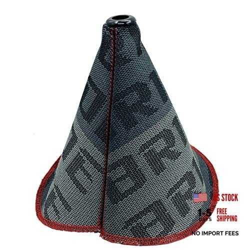 Universal Manual Shift Boot Dust Cover JDM Canvas Hyper Fabric Auto Racing Gray