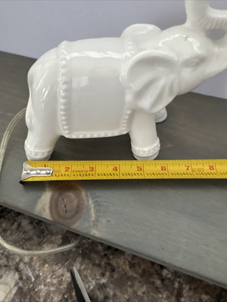 White Ceramic Elephant Night Light Tested Works