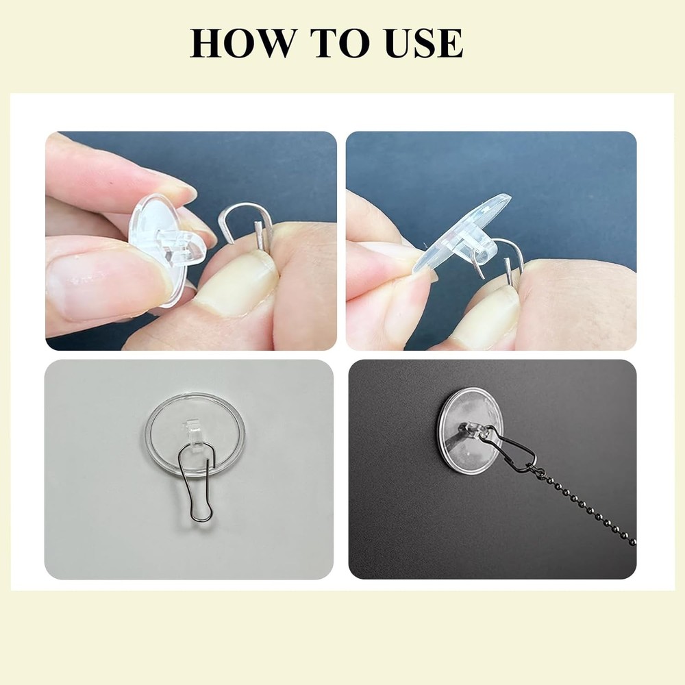 90 Pack Self Adhesive Ceiling Hooks for Hanging - Small 90pcs, Transparent