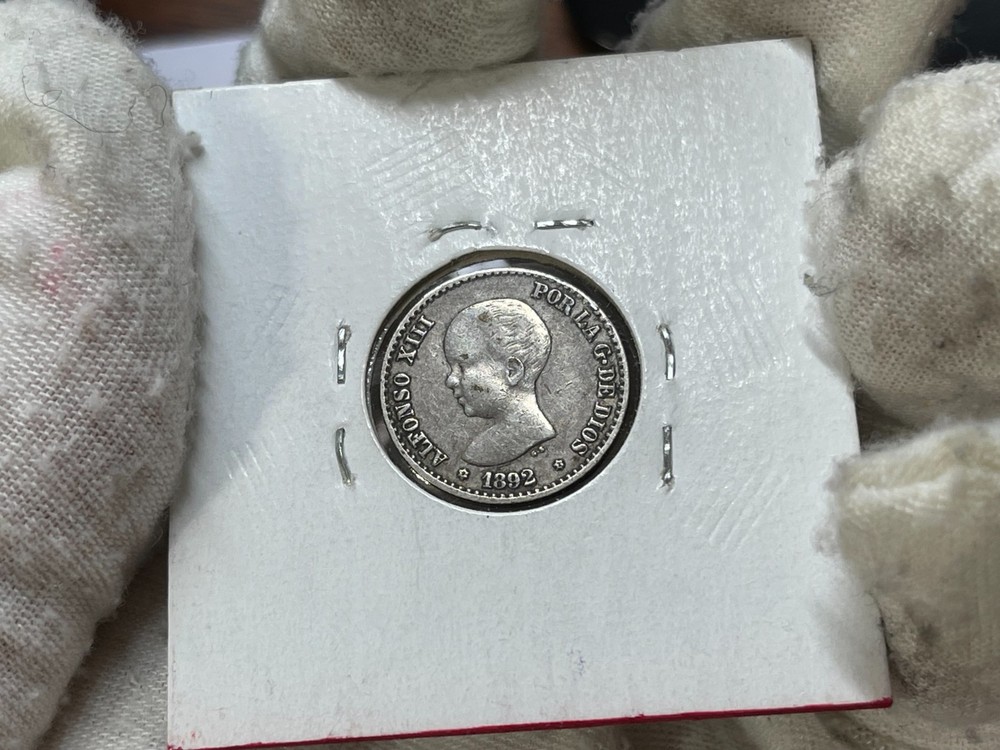 1892 Spain 50 Centimes Silver Coin