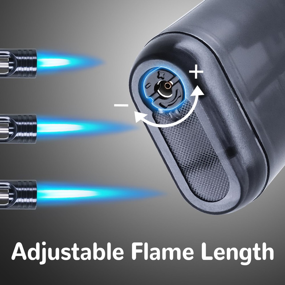 2 Pack Torch Lighter Mini Butane Multipurpose Utility Lighters with Wand Jet ...