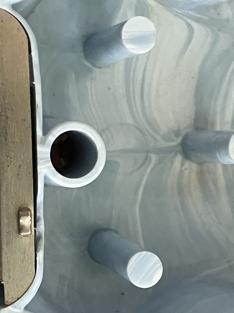 Vintage Kwik Thred Automatic Needle Threader BLUE SWIRL Plastic Box EMPTY