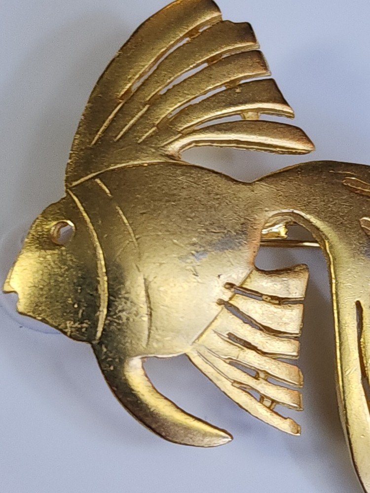 Gold Fish Lapel Pin Large Size