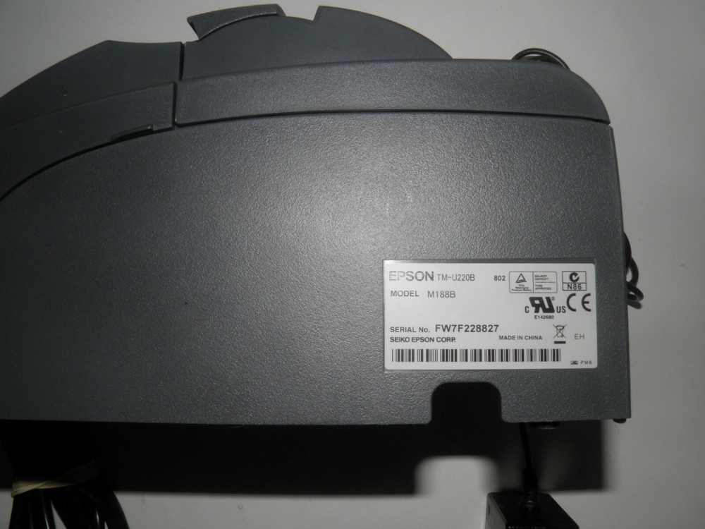 MICROS EPSON TM-U220B M188B Dot Matrix POS Receipt Printer Ethernet w power sup