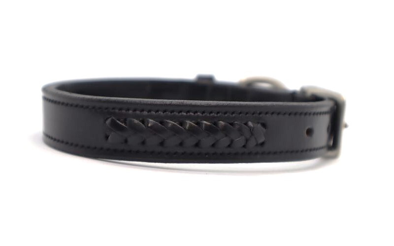 KL Select Braided Leather Dog Collar