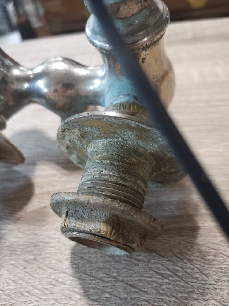 Vintage Hot & Cold faucet, knobs. White ceramic, metal