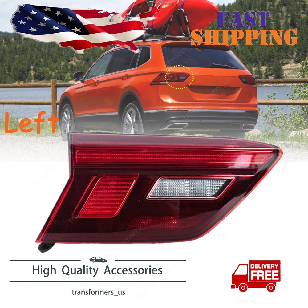 Left Driver LED Inner Tail Light For Volkswagen Tiguan 2018-2021 Rear Brake Lamp