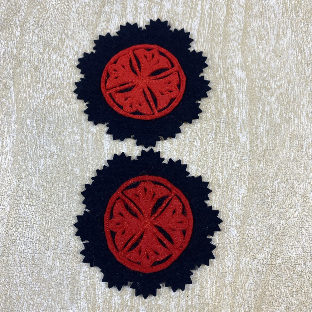 Set of 6 4" Hungarian Felt Coasters
